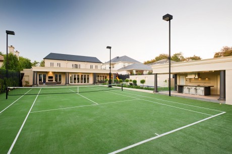 Tennis Court in Canterbury, Vic - built by McNamara Courts, Pools and Landscapes